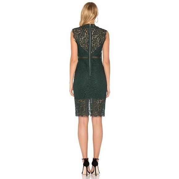 Bardot Lace Sheath Cocktail Dress Green Women's Size Small - Picture 2 of 10
